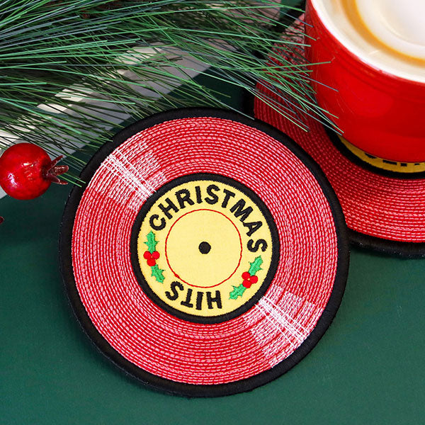Christmas Hits Record Trivet (In-the-Hoop)