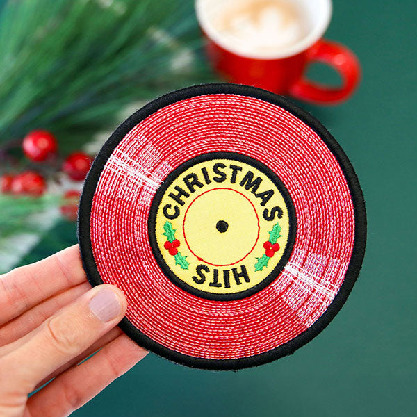Christmas Hits Record Trivet (In-the-Hoop)