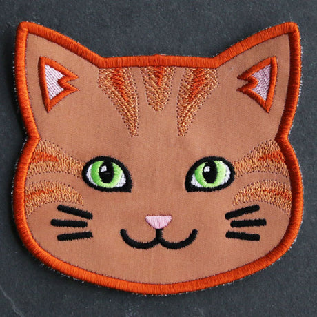 Cat Face Coasters - Orange Tabby (In-the-Hoop)