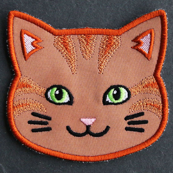 Cat Face Coasters - Orange Tabby (In-the-Hoop)
