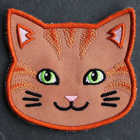 Cat Face Coasters - Orange Tabby (In-the-Hoop)