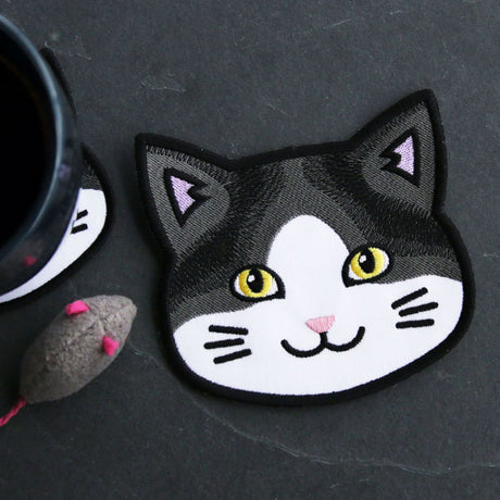 Cat Face Coasters - Two-Toned (In-the-Hoop)
