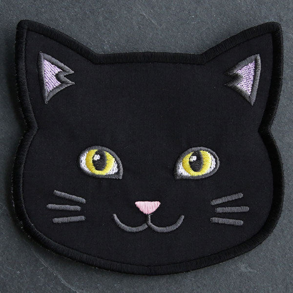 Cat Face Coasters - Solid Color (In-the-Hoop)