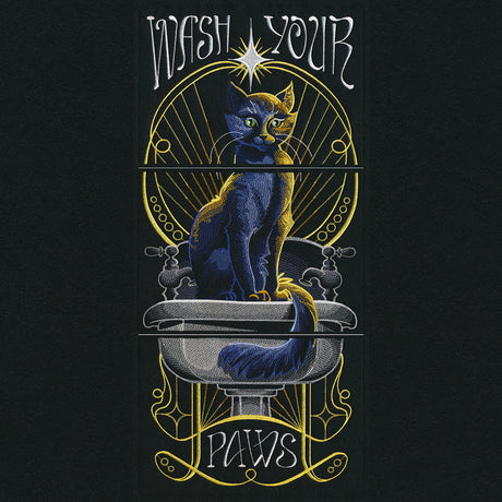 Wash Your Paws Art Deco Cat Scene