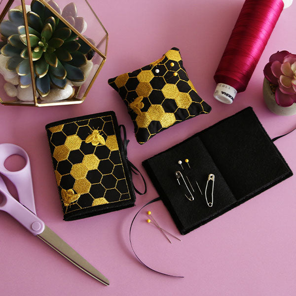 Gilded Honeycomb Needle Book (In-the-Hoop)