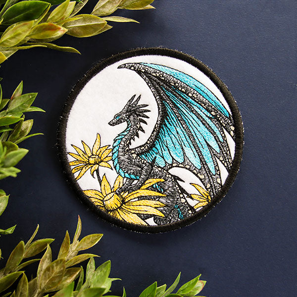 Blue Morpho & Black-Eyed Susan Dragon Coaster (In-the-Hoop)