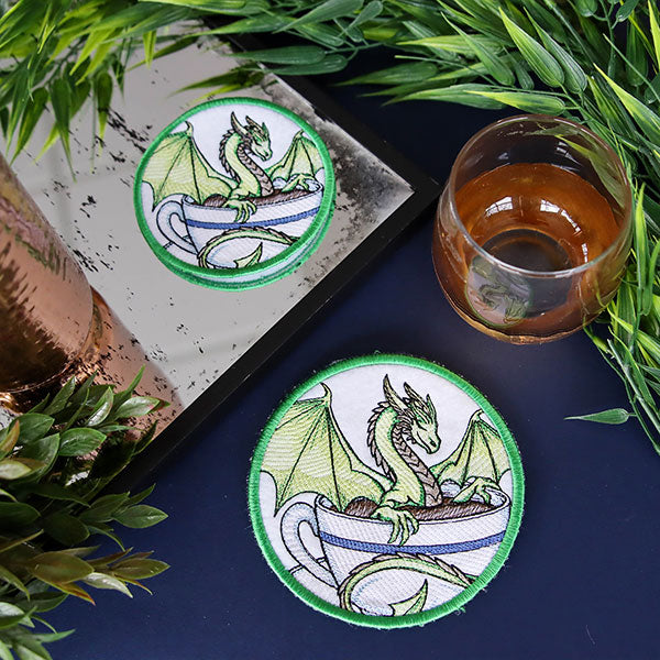 Coffee Day Spa Dragon Coaster (In-the-Hoop)