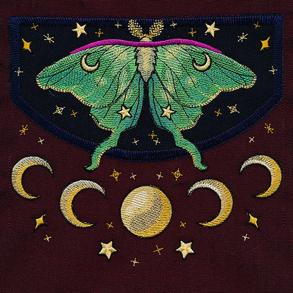 Celestial Botanical Luna Moth Table Center Set (Applique)