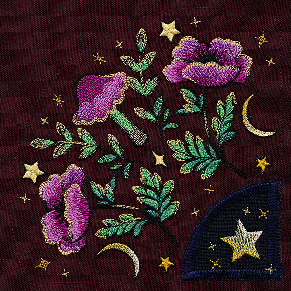 Celestial Botanical Luna Moth Table Center Set (Applique)