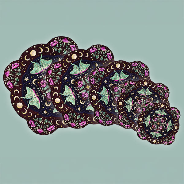 Celestial Botanical Luna Moth Table Center Set (Applique)