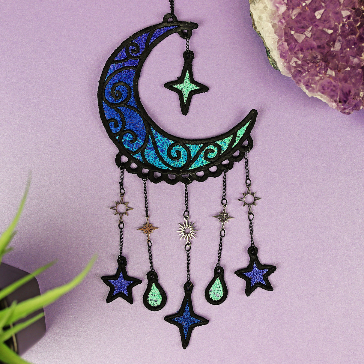 Crescent Moon & Stars Set (Lace)