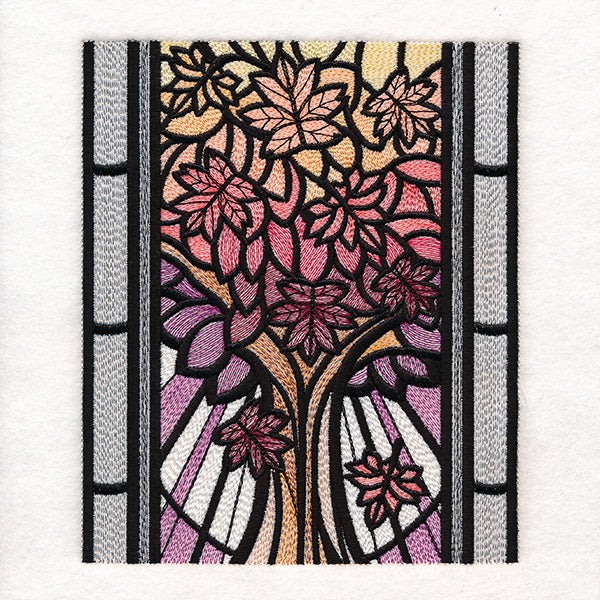Stained Glass Fall Cathedral Scene