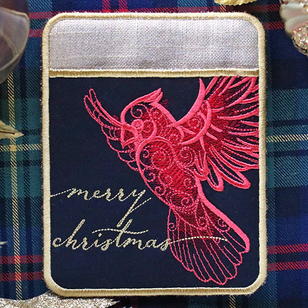 Festive Flair Potholder – Cardinal (In-the-Hoop)