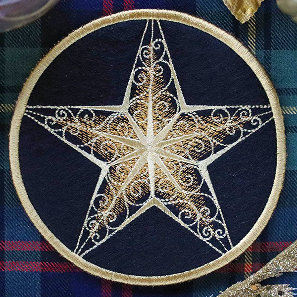 Festive Flair Coaster – Star (In-the-Hoop)