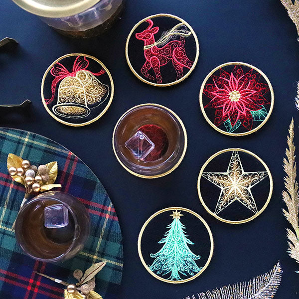 Festive Flair Coaster – Star (In-the-Hoop)