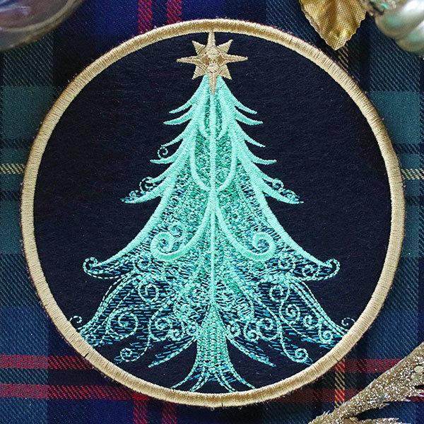 Festive Flair Coaster – Tree (In-the-Hoop)