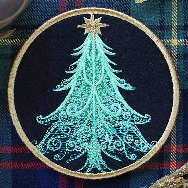 Festive Flair Coaster – Tree (In-the-Hoop)
