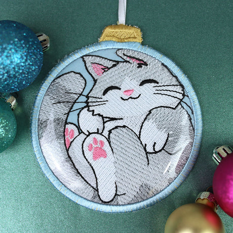 Sleepy Kitty Ornament (Vinyl Applique)