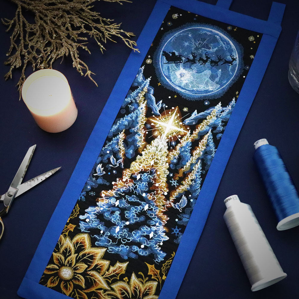 Magical Christmas Moonlit Forest Panel Scene