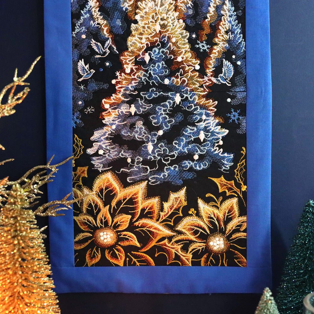 Magical Christmas Moonlit Forest Panel Scene