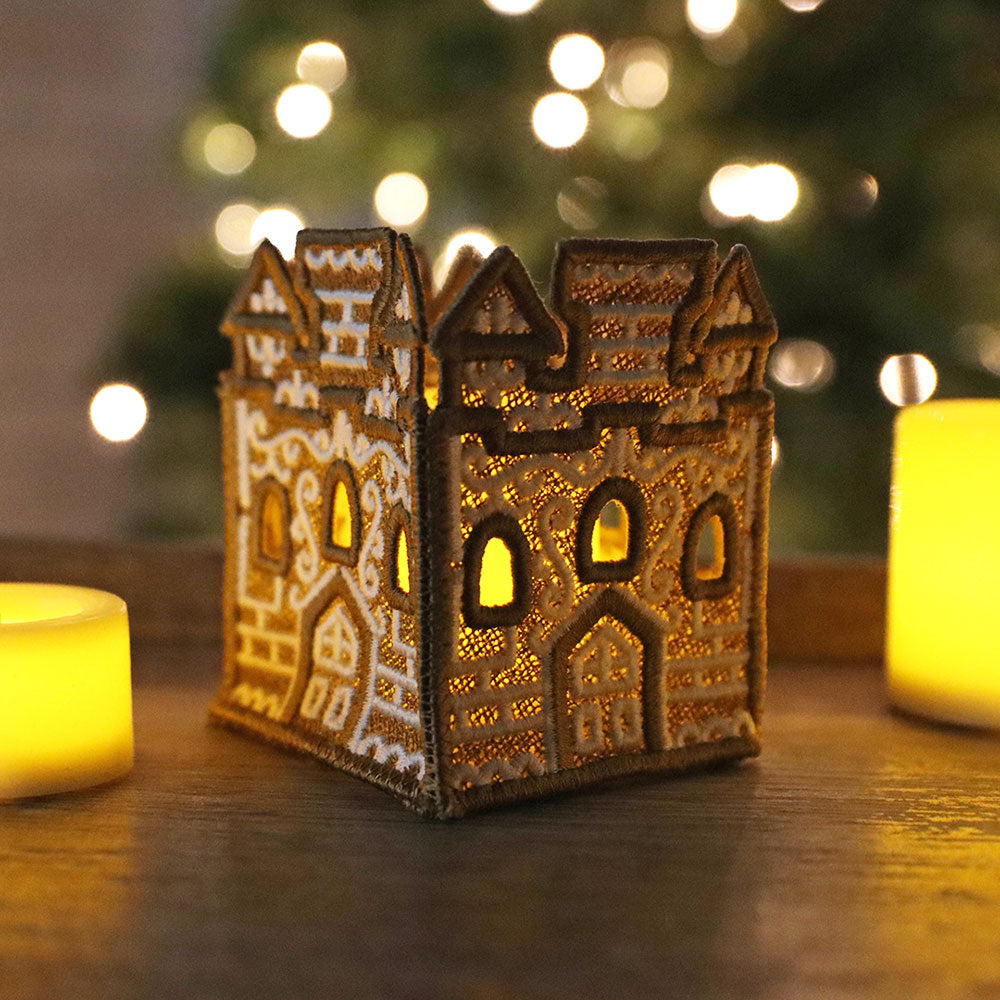 Gingerbread Castle Lantern (Lace)