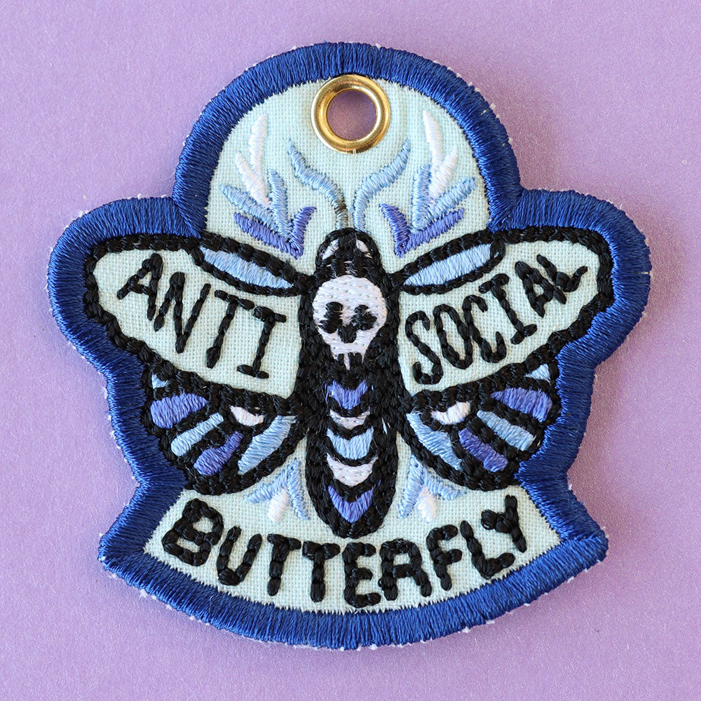 Irreverent Keychains - Anti-Social Butterfly (In-the-Hoop)
