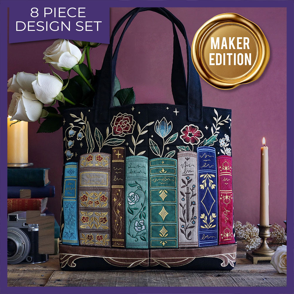 Gilded Books & Blooms (Applique)