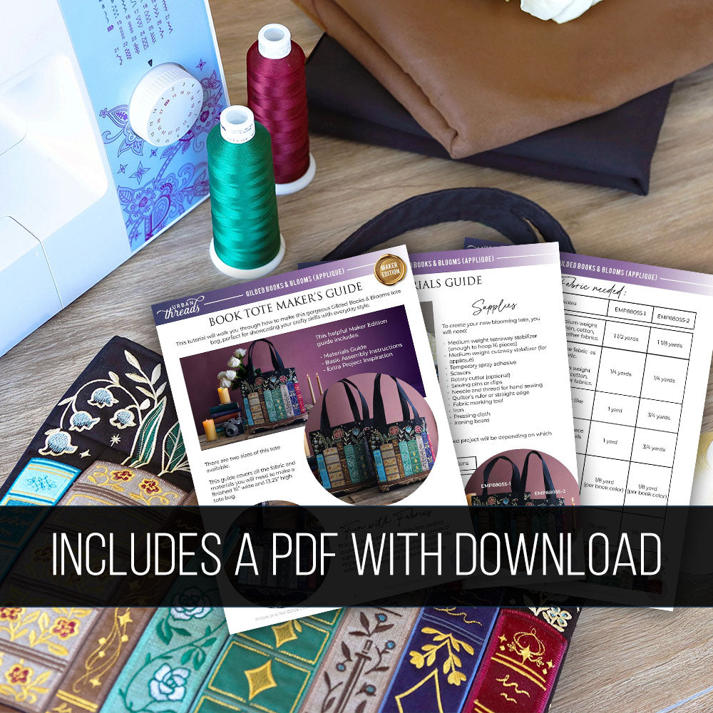 Gilded Books & Blooms (Applique)