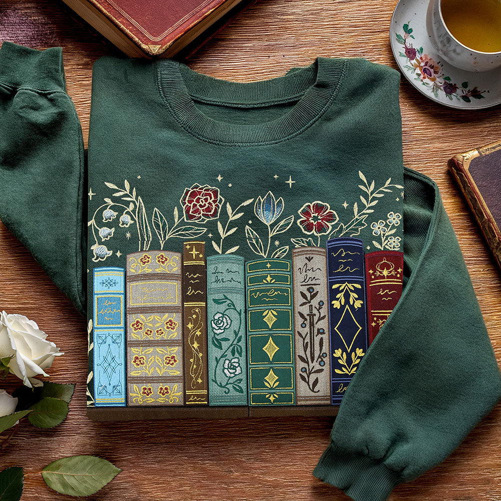 Gilded Books & Blooms (Applique)