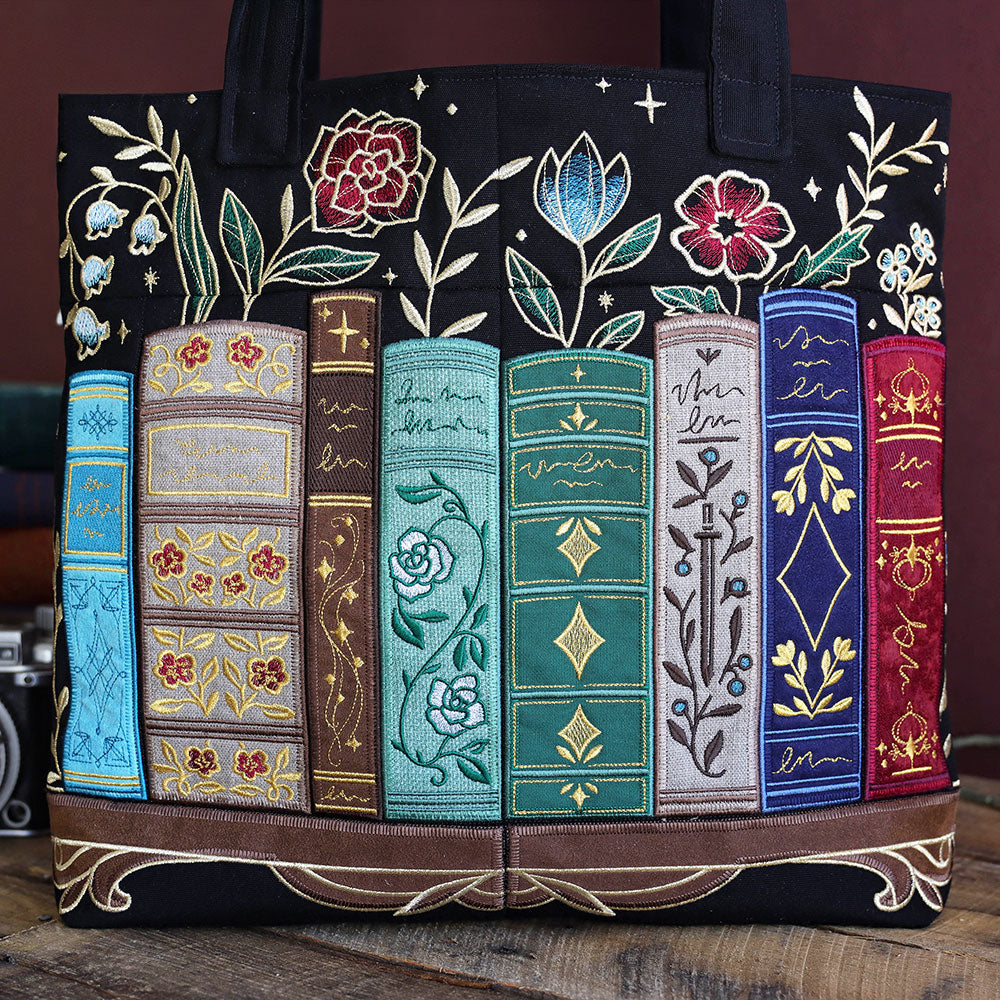 Gilded Books & Blooms (Applique)