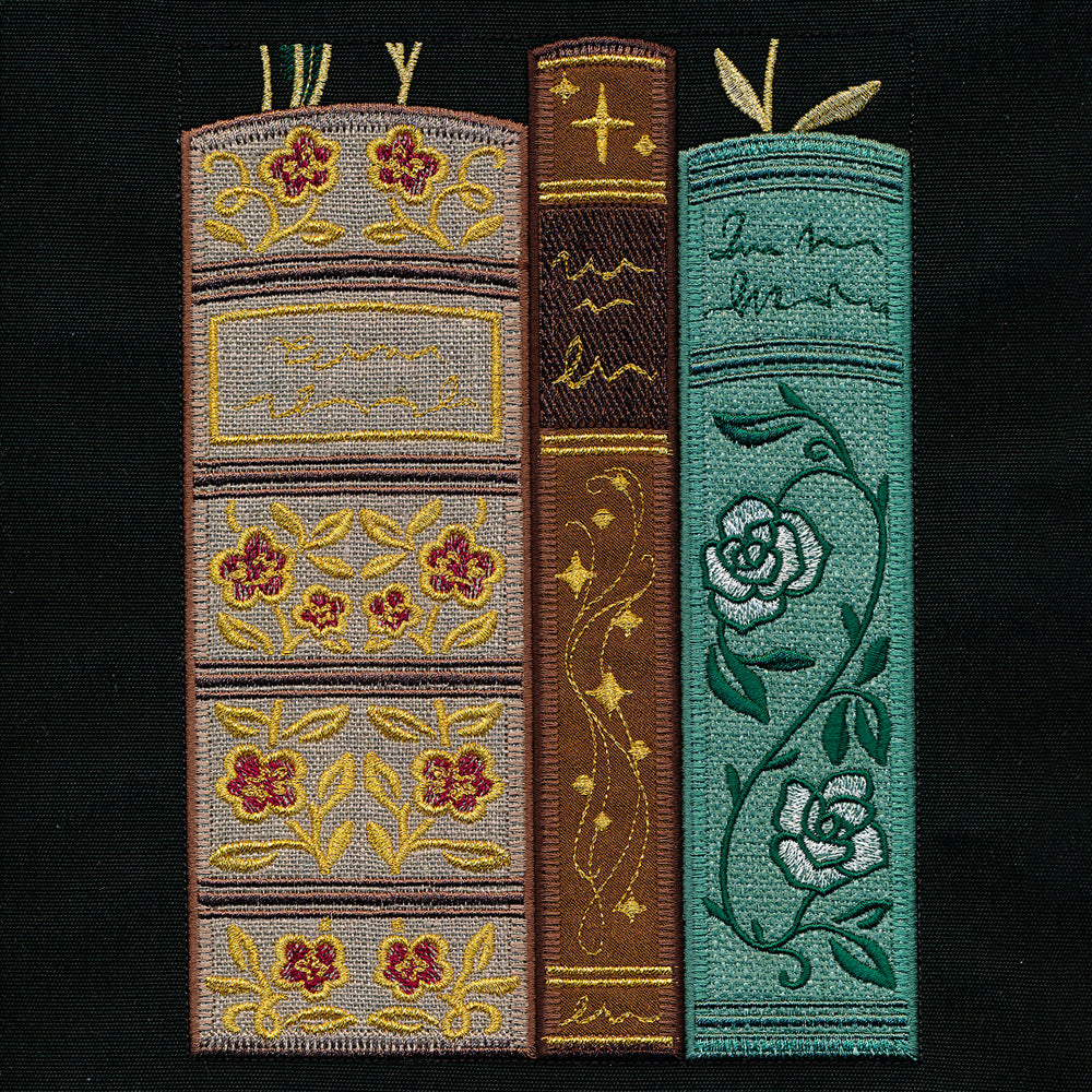 Gilded Books & Blooms (Applique)