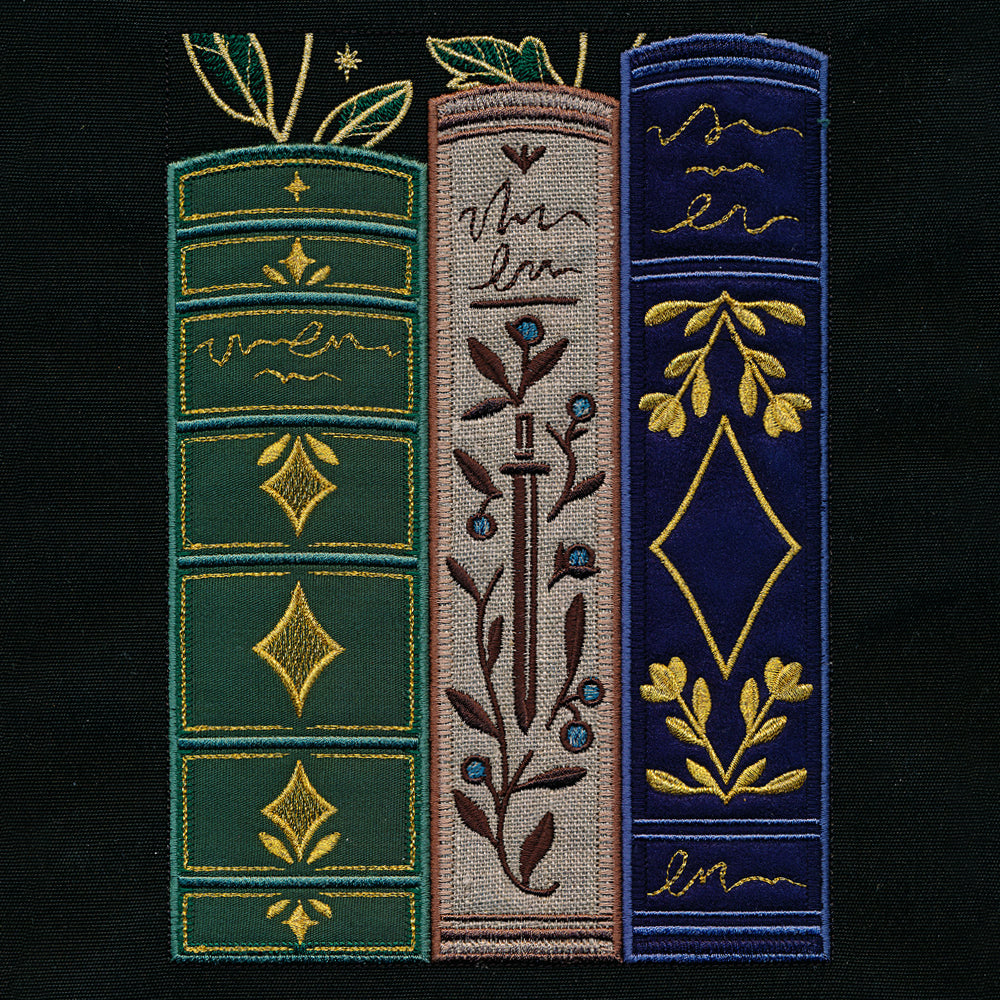 Gilded Books & Blooms (Applique)