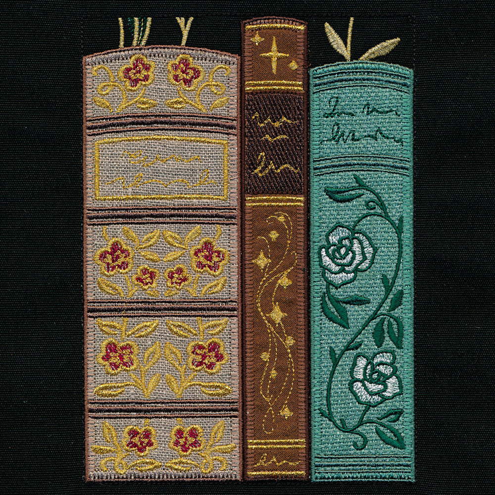 Gilded Books & Blooms (Applique)