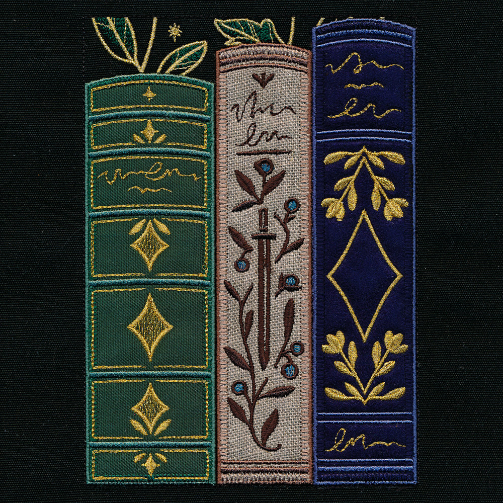 Gilded Books & Blooms (Applique)