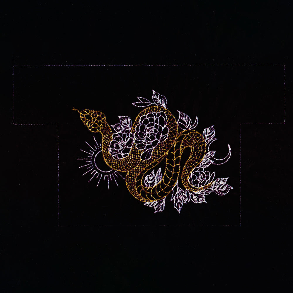 Gilded Snake in Blooms 3D Makeup Bag