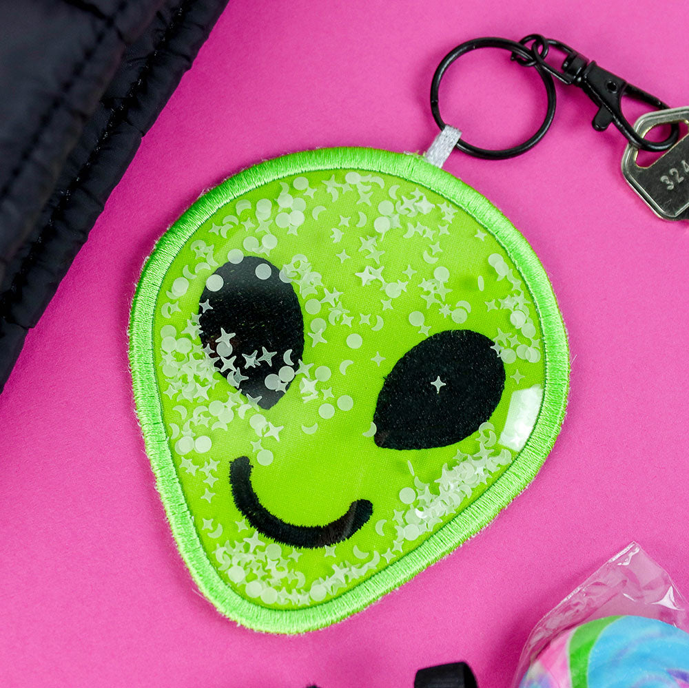 Y2K Glitter Shaker Keychain - Alien (In-the-Hoop)