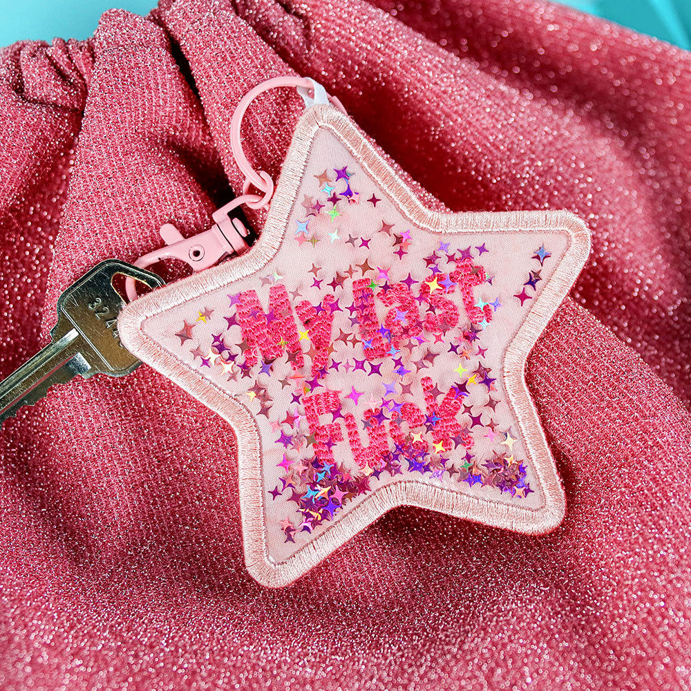 Y2K Glitter Shaker Keychain - Star (In-the-Hoop)