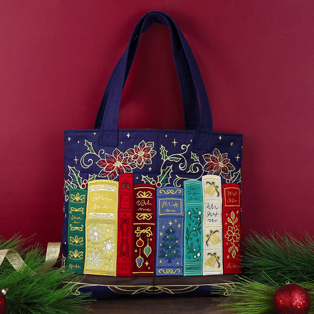 Gilded Christmas Books & Blooms (Applique)