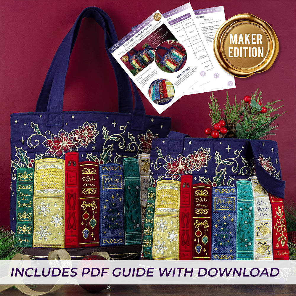 Gilded Christmas Books & Blooms (Applique)