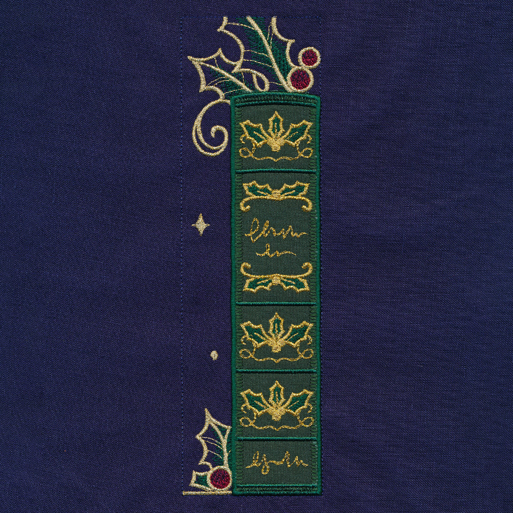Gilded Christmas Books & Blooms (Applique)