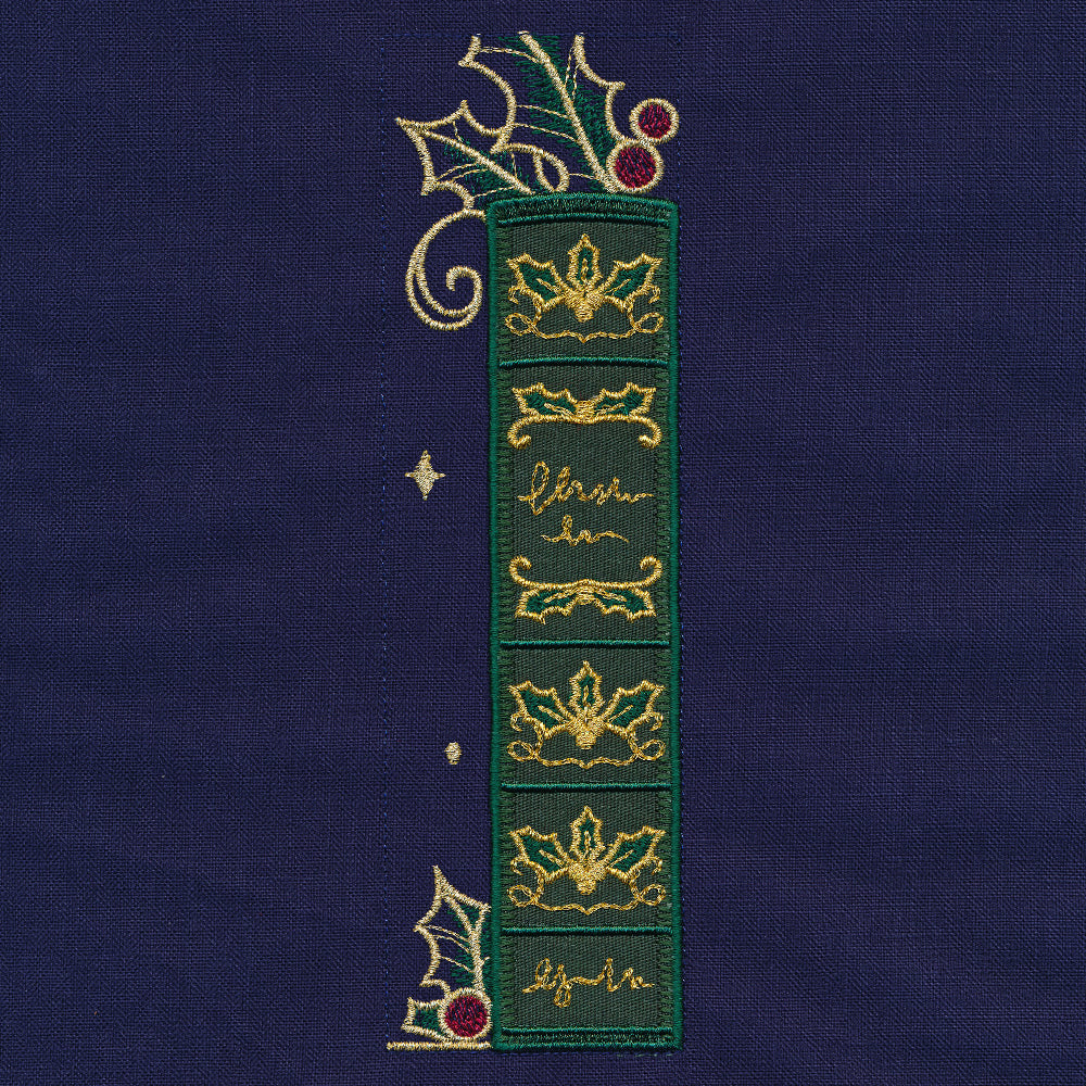 Gilded Christmas Books & Blooms (Applique)