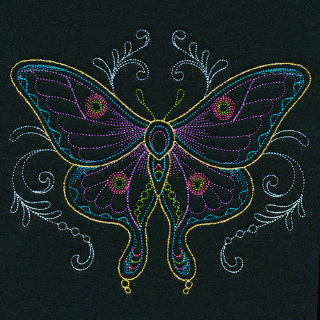 Vibrant Fluttering Moth