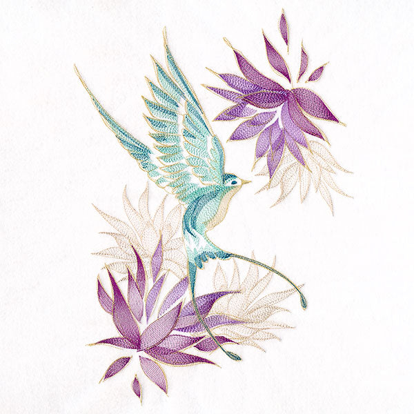 Elegant Swallow and Blooms