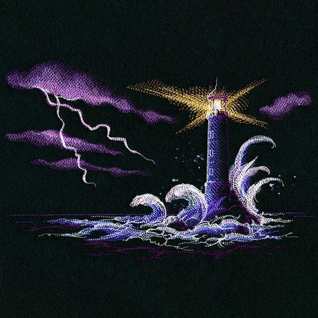 Storm At Sea Lighthouse