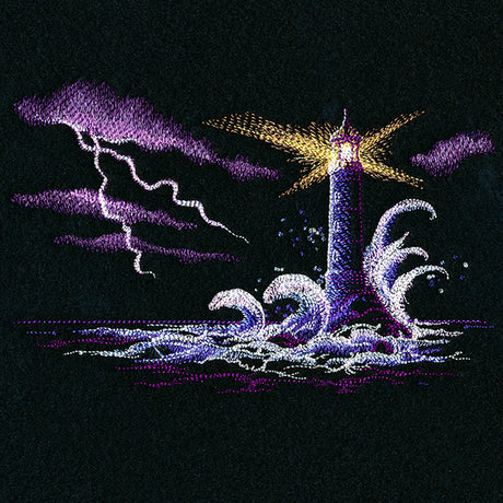 Storm At Sea Lighthouse