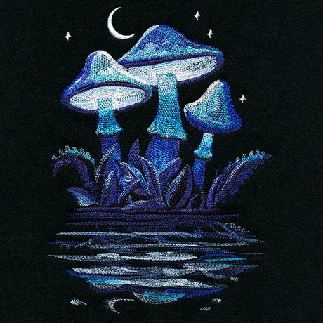 Midnight Mushroom Reflections
