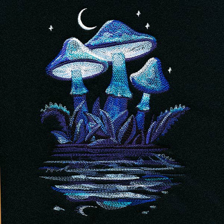 Midnight Mushroom Reflections