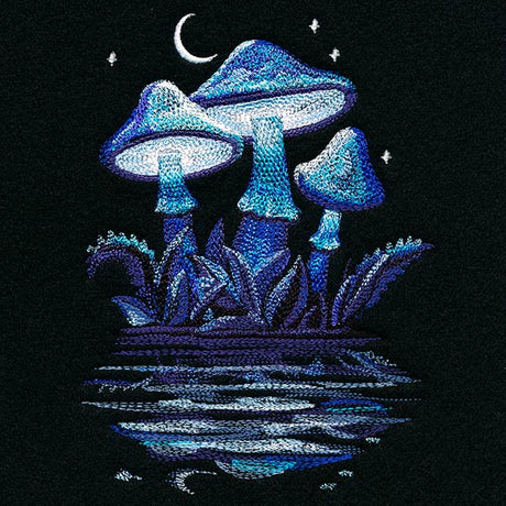 Midnight Mushroom Reflections
