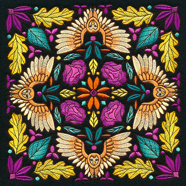 Owl Kaleidoscope Square