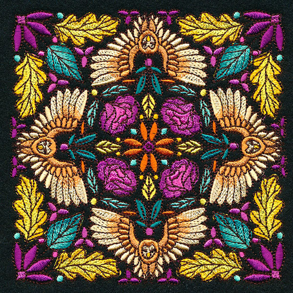 Owl Kaleidoscope Square